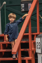 Load image into Gallery viewer, Mini Moda Heirloom Collar Romper - Navy