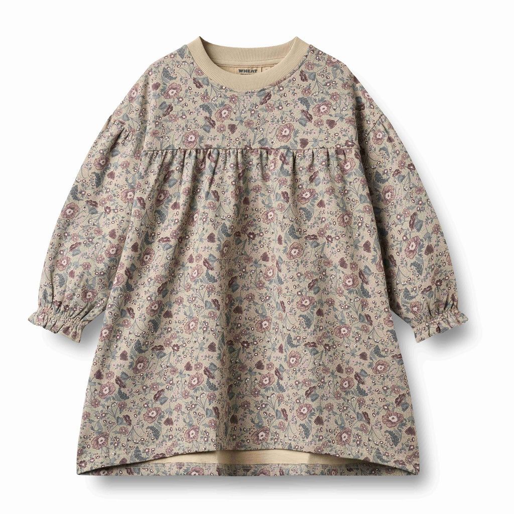 Wheat Lilja Sweat Dress - Soft Sand Flowers