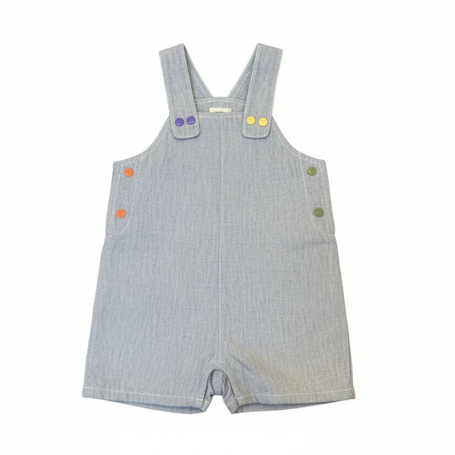 Limited Edition Denim Snap Boys Overall - Denim