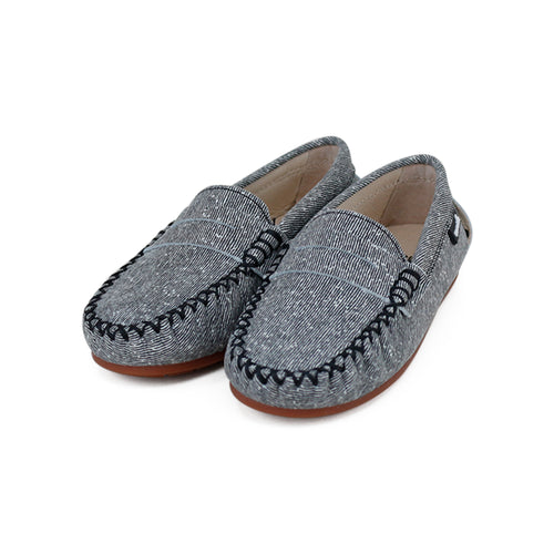 Camille Shoes Stella - LEATHER Black Denim MATERIAL LOOK