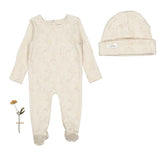 Lovely Littles Printed Footie And Hat - Joy Pink
