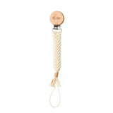 Macrame Braided Pacifier Clip - Beige Trim