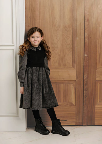 Velvette Label Black Denim Vest Dress