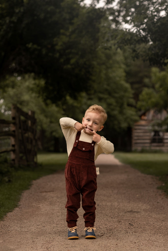 Birnham On The Sea Front Pocket Overalls - Brick Corduroy