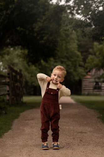 Birnham On The Sea Front Pocket Overalls - Brick Corduroy