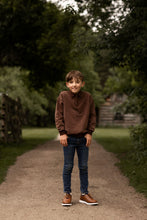 Load image into Gallery viewer, Birnham On The Sea Boy Sweatshirt Polo - Brown Wash