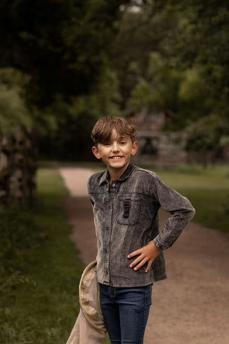 Birnham On The Sea Corduroy Buckle Shirt - Blue Wash