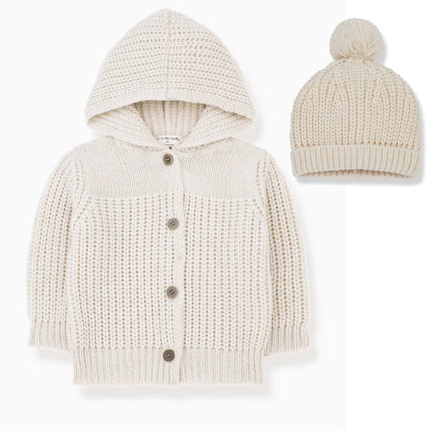 1+ in the Family Simo Hooded Jacket & Beanie - Ecru