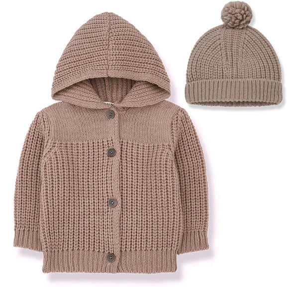 1+ in the Family Simo Hooded Jacket & Beanie - Old Rose