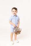 Nou Nelle Striped Boy Set - Light Blue