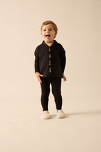 Load image into Gallery viewer, Lil Legs Button Front Lounge Set - Black