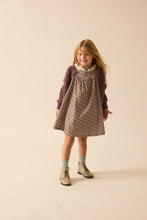 Load image into Gallery viewer, Lil Legs Home Garden Laced Trimmed Dress - Oxford Tan Print