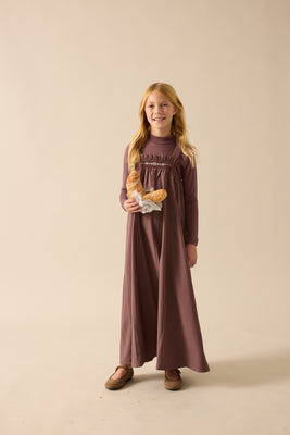 Lil Legs Embroidered Maxi And Mockneck Set - Vintage Purple
