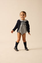 Load image into Gallery viewer, Lil Legs Plaid Edition Girl Romper - Dried Blue Plaid