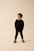 Load image into Gallery viewer, Lil Legs Velour Crest Lounge Set - Black