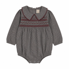 Load image into Gallery viewer, Lil Legs Plaid Edition Girl Romper - Soft Grey Plaid