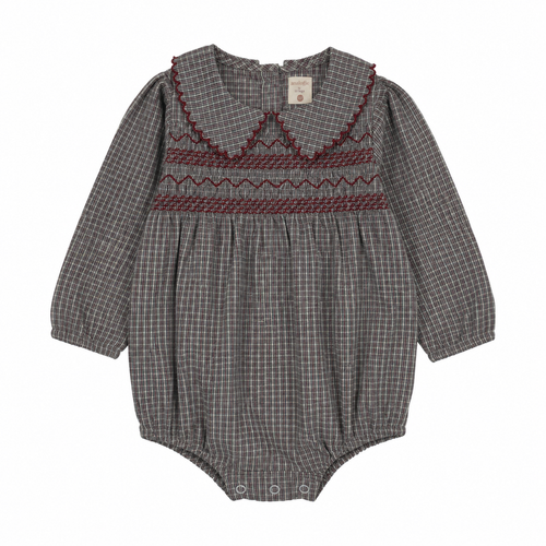 Lil Legs Plaid Edition Girl Romper - Soft Grey Plaid