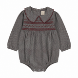 Lil Legs Plaid Edition Girl Romper - Soft Grey Plaid
