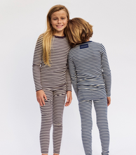 Load image into Gallery viewer, Little Parni Striped Pajamas - Blue / Ivory