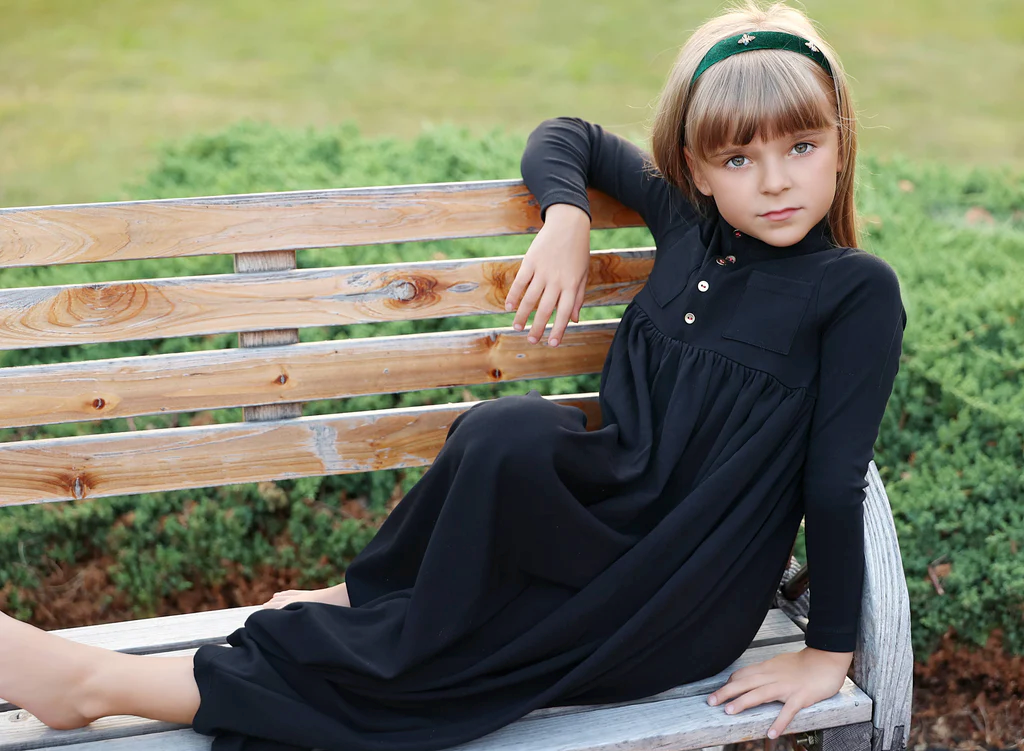 Ann Of Nan Black Mockneck Maxi Robe