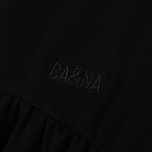 Load image into Gallery viewer, Ba &amp; Na Girls Black Cotton Robe With Grey Trim - Short Length