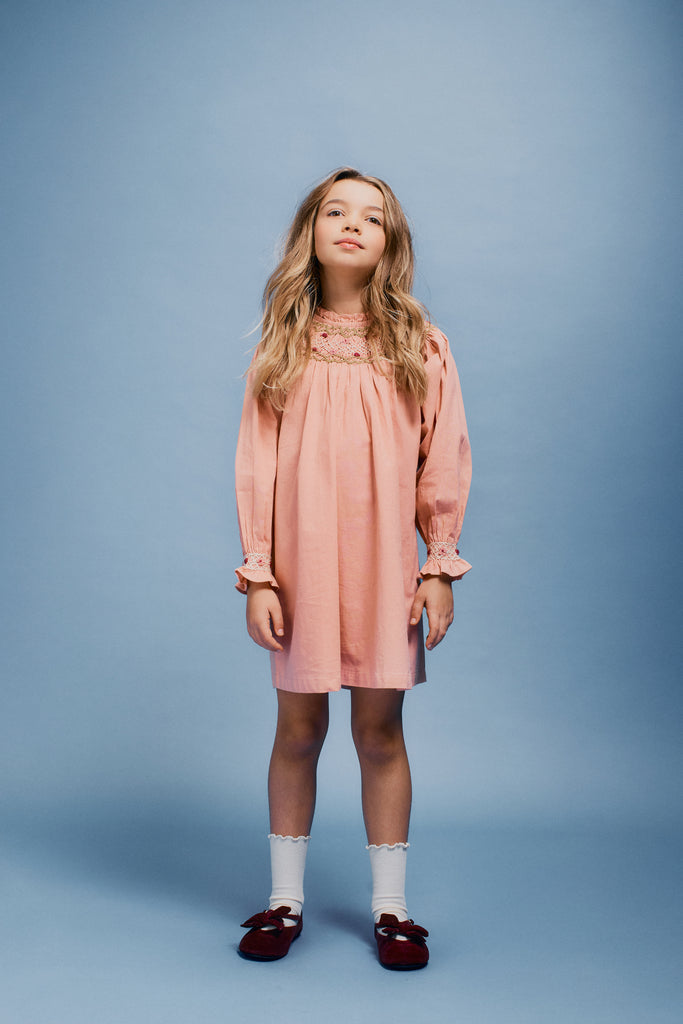 Bebe Organic Margot Smocked Dress - Dusty Rose