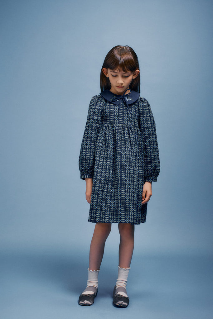 Bebe Organic Annette Dress - Midnight Jaquard