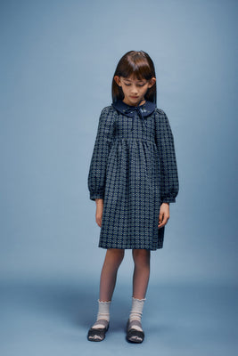 Bebe Organic Annette Dress - Midnight Jaquard