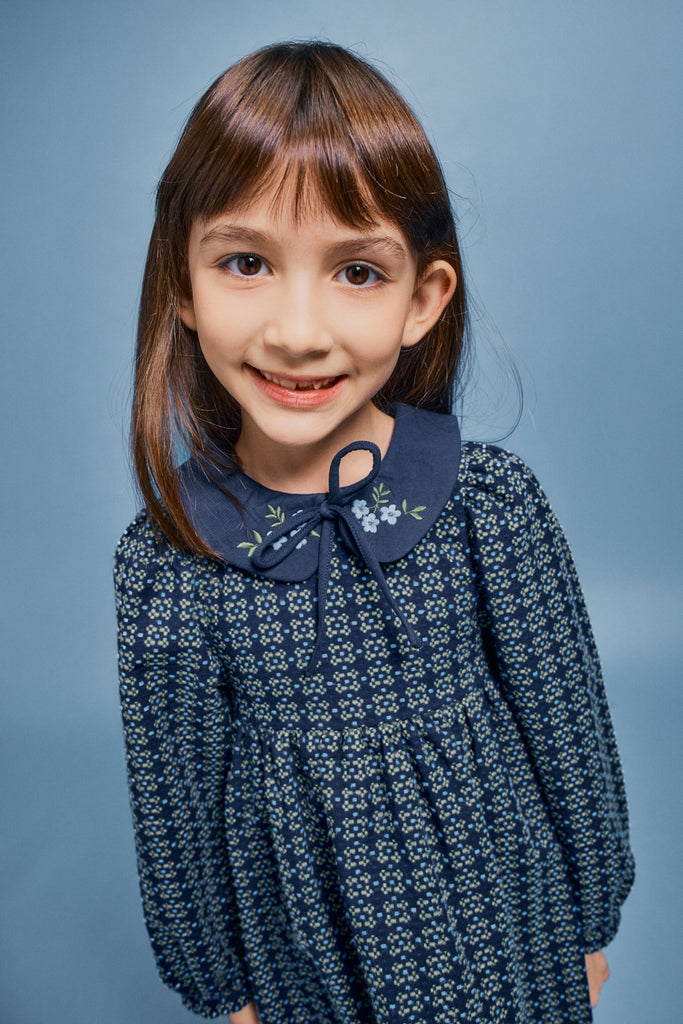 Bebe Organic Annette Dress - Midnight Jaquard