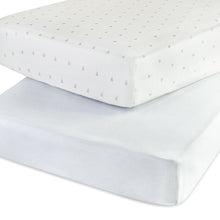 Load image into Gallery viewer, Ely's &amp; Co 2 Pack Jersey Crib Sheets - Gingham Bear Collection - Blue