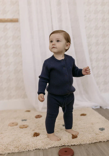 Crew Rib Knit 2PC & Hat Set - Blue