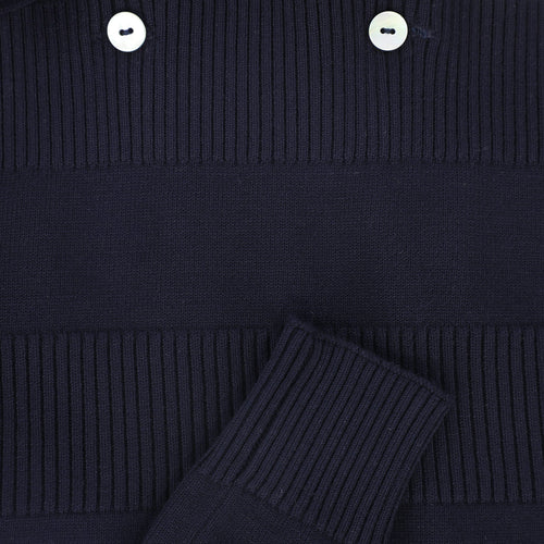 Le Bourdon Knit Suspender Overalls - Navy