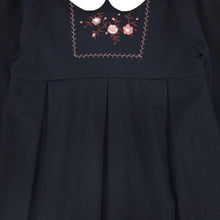 Load image into Gallery viewer, Bamboo Wool Embroidered Dress - Navy