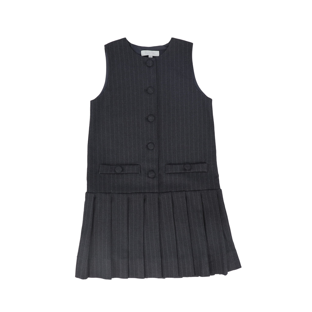 Bace Collection Striped Button Jumper - Grey