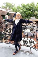 Load image into Gallery viewer, NouNelle Navy Corduroy Lace Dress