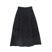 Load image into Gallery viewer, Valentina Jewel Wool Vest And Midi Skirt Set - Black