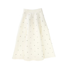 Load image into Gallery viewer, Valentina Jewel Wool Vest And Midi Skirt Set - Ivory