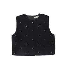 Load image into Gallery viewer, Valentina Jewel Wool Vest And Midi Skirt Set - Black