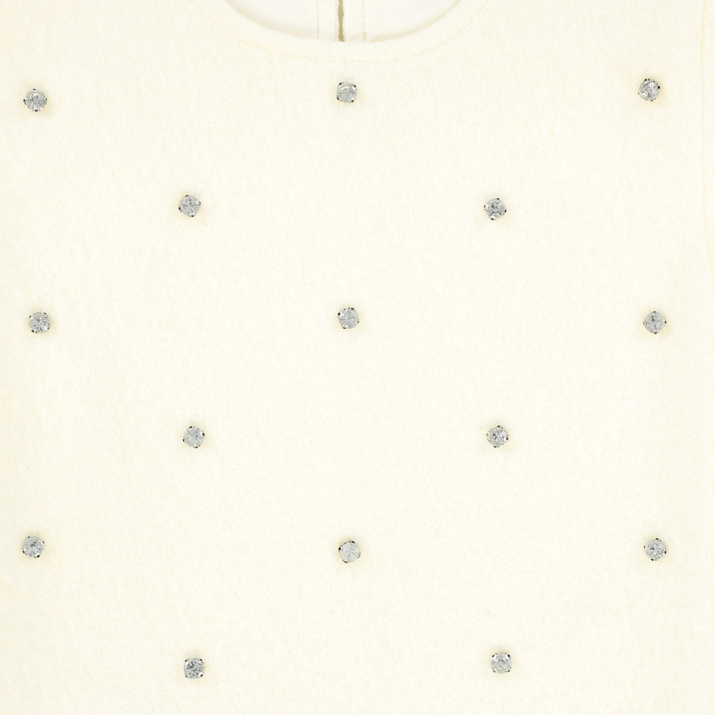 Valentina Jewel Wool Vest And Midi Skirt Set - Ivory