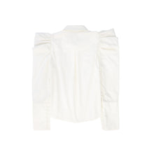 Load image into Gallery viewer, Valentina Quilted Taffeta V-Neck Jumper And Pointed Shoulder Puff Blouse Set - Black