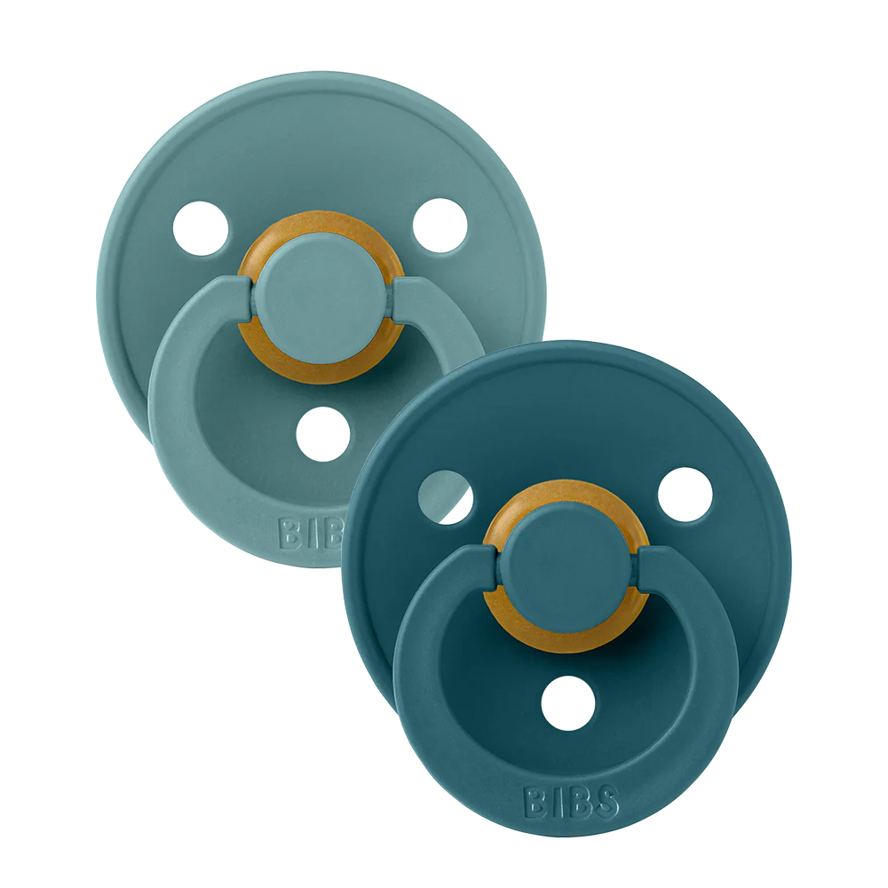 Bibs Pacifier Latex 2 Pack Island Sea/Forest Lake Size 1 - 0-6 Months