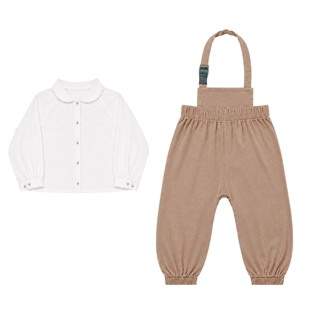 Little Tempest Baby Boys Halter Romper With Shirt - Beige
