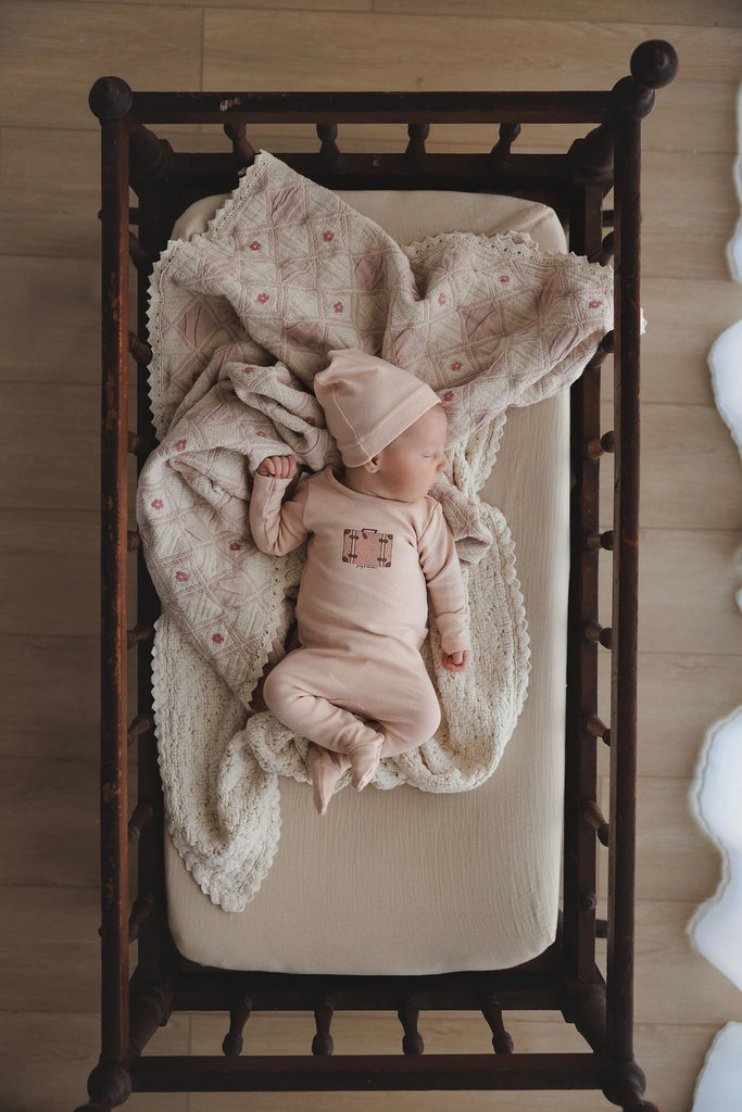 Lilette Suitcase Footie & Beanie - Pink