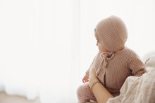 Load image into Gallery viewer, Lilette Chunky Knit Shrug and Bonnet - Blush