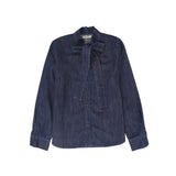 Valentina Chambray Tie Neck Blouse - Denim