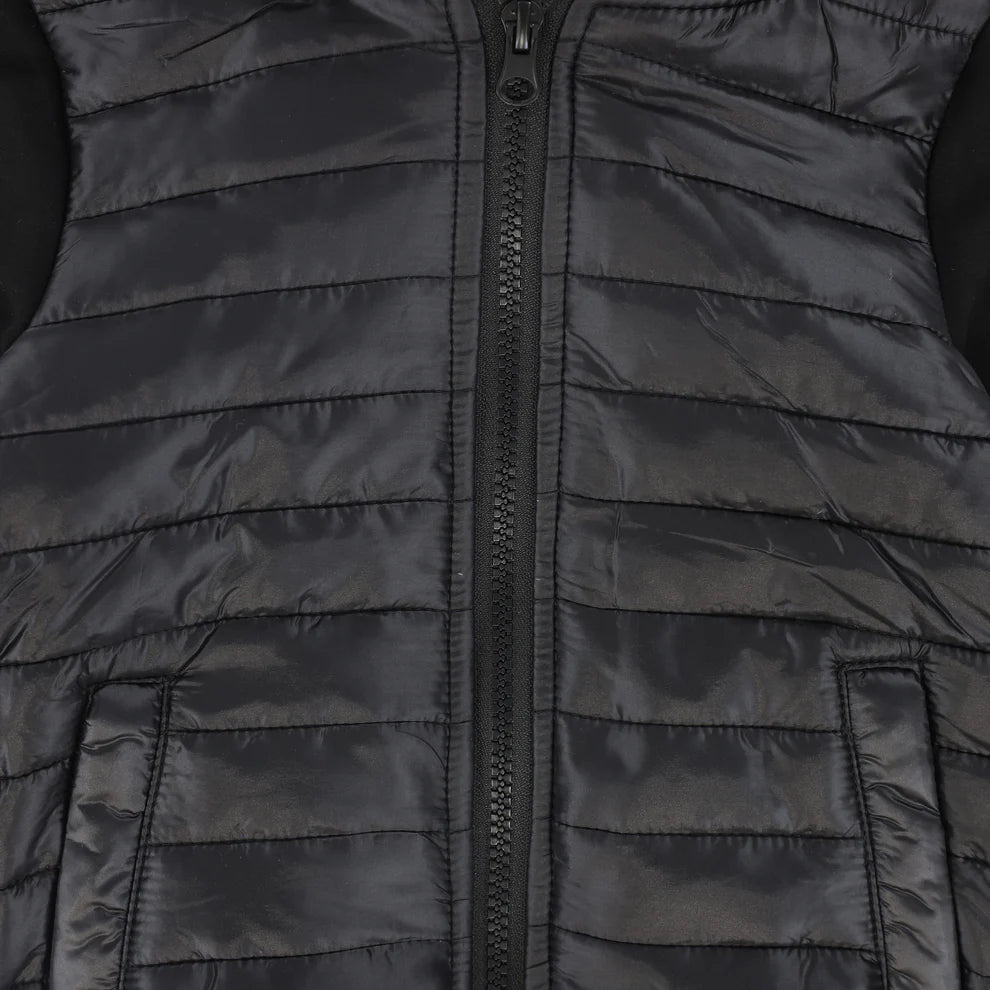 Bace Collection Quilted Sweatshirt Jacket - Black