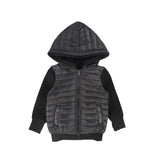 Bace Collection Quilted Sweatshirt Jacket - Black