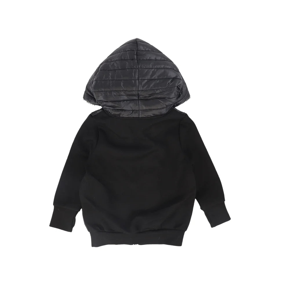 Bace Collection Quilted Sweatshirt Jacket - Black