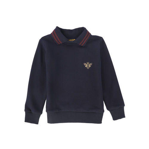 Le Bourdon Bee Embroidered Sweatshirt - Navy