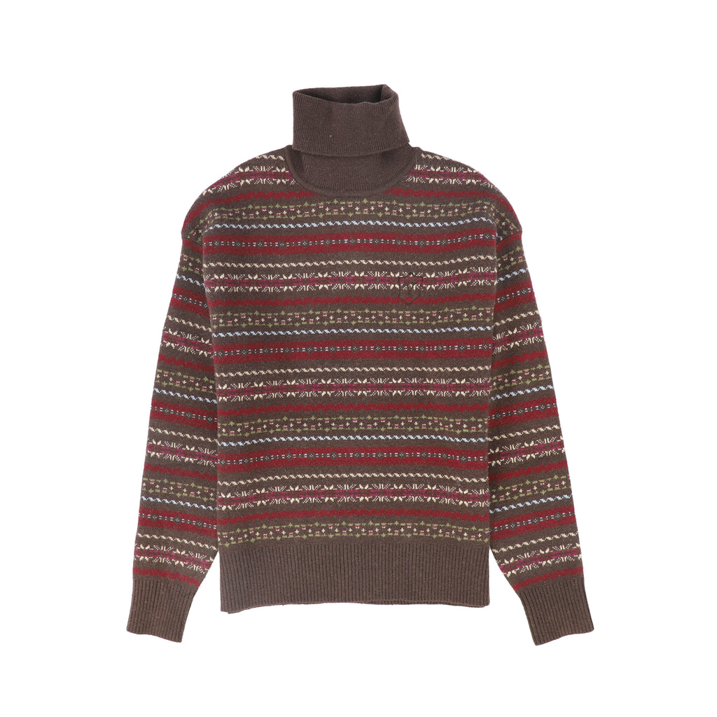 Valentina Fair Isle Turtleneck - Brown